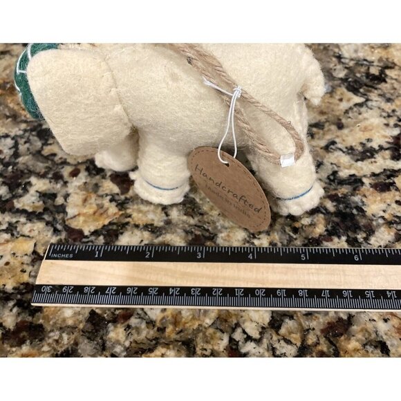 Elephant Handcrafted India Cloth Fabric Christmas Holiday Ornament NEW - Picture 4 of 6